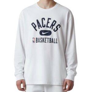 NBA Nike Pacers Basketball Long Sleeve White T-shirt 4XLT